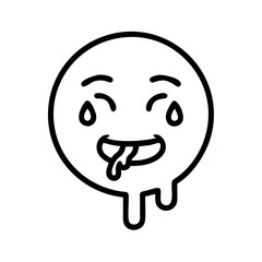 Fototapeta premium A playful black-and-white smiley face, exuding a humorous and expressive emotion, with a touch of sarcasm, showcasing a sense of jest. 