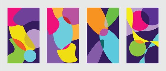 design vector set art wall decoration, cover, beautiful colorful wallpaper