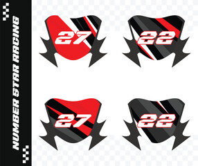 racing number, motorcycle star number, motorcycle decal