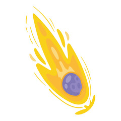 Naklejka premium Flat Style Comet Vector Illustrations for Space Themes