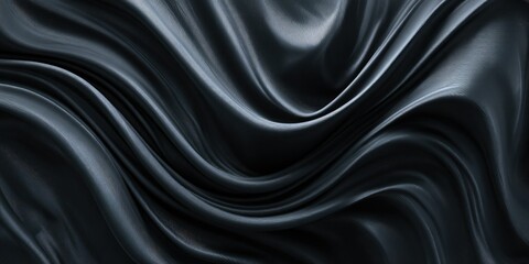 Fototapeta premium Dark, flowing fabric with dramatic, undulating waves creating a luxurious and sensual texture