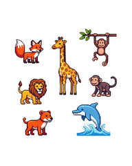 Fototapeta premium set of cartoon animals