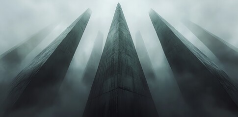Obelisks in Fog: Mysterious Monumental Structures