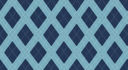 Classic Blue and Teal Argyle Pattern Background for Adobe Stock