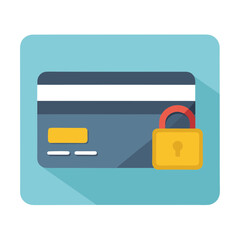 Obraz premium Secured Credit Card Vector Illustration Finance Security Icon