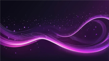 Abstract purpel light wave pattern with glowing stars for futuristic space design

