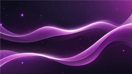Abstract purpel light wave pattern with glowing stars for futuristic space design
