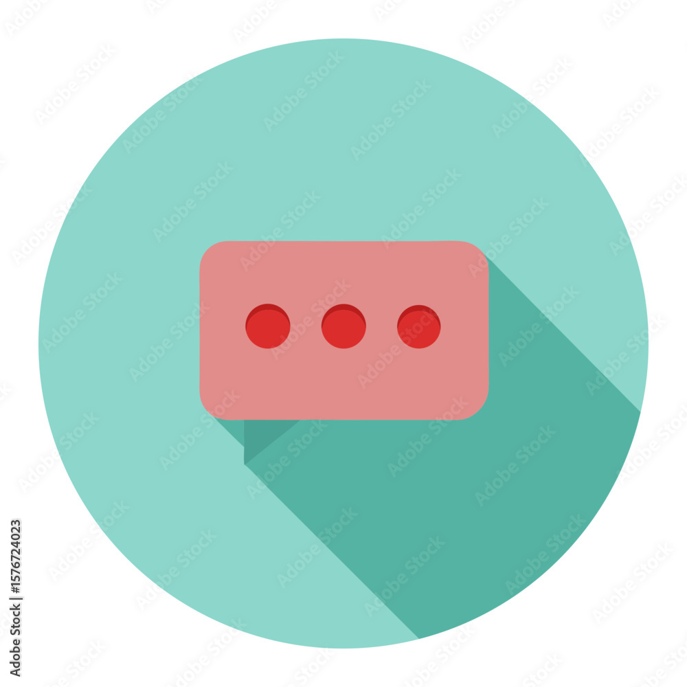 Poster ellipses in speech bubble vector icon minimal flat design
