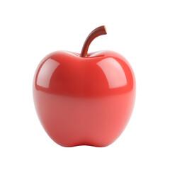 A shiny, red apple with a smooth surface and a small brown stem, exuding freshness and vibrancy, perfect for food-related visuals or healthy lifestyle themes.