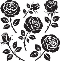 Romantic Rose Flower Silhouette Vector Design

Single Blooming Rose Black Outline Illustration

Vintage Rose Silhouette for Wedding and Valentine

Minimal Line Art Rose Flower Vector Clipart

Elegant 
