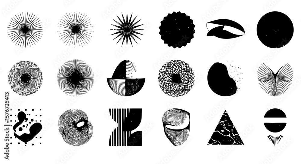 Poster a collection of graphic design elements creates an array of abstract, geometric shapes ideal for bac