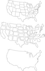 
Illustration vector graphic map of united states of america outline with transparent background and can be separated into sections.