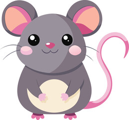 Grey Mouse Smiling Vector