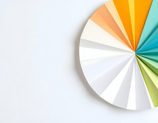 Obraz premium Color palette guide with rainbow swatches and design samples on white background