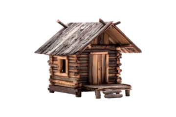Natural 3d cabin design in forest