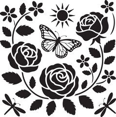 Romantic Rose Flower Silhouette Vector Design

Single Blooming Rose Black Outline Illustration

Vintage Rose Silhouette for Wedding and Valentine

Minimal Line Art Rose Flower Vector Clipart

Elegant 