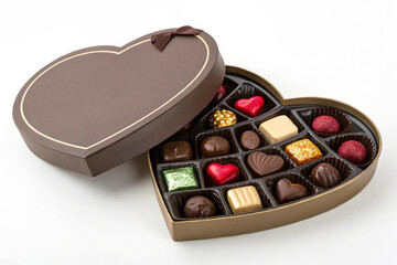 Heart shaped chocolates box assorted chocolate candies valentine gift sweet treats chocolate assortment present