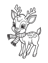 Cute kawaii Christmas Coloring Pages For Kids, Christmas illustration, Vectors line art, printable coloring pages, Christmas elements, winter, Christmas holiday