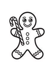 Cute kawaii Christmas Coloring Pages For Kids, Christmas illustration, Vectors line art, printable coloring pages, Christmas elements, winter, Christmas holiday