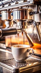 Aromatic coffee brewing in a professional coffee machine