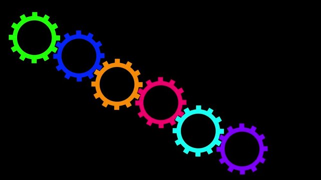 UHD animating cogs on a grey halftone background - 10 second animating backdrop - ideal for infographics and web videos