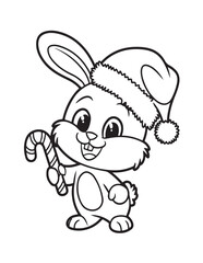 Cute kawaii Christmas Coloring Pages For Kids, Christmas illustration, Vectors line art, printable coloring pages, Christmas elements, winter, Christmas holiday