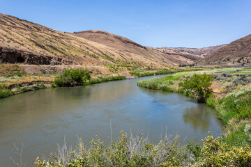 Beautiful view of the Malheur River in Oregon wilderness