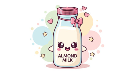 Cute Almond Milk Bottle With Pink Bow