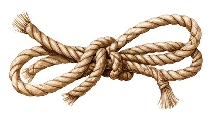 Watercolor illustration of knotted rope