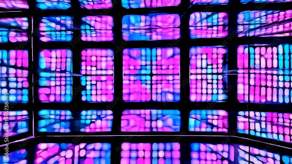 Poster abstract colorful grid pattern