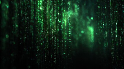 Digital Rain Matrix Code Data Stream Futuristic Technology