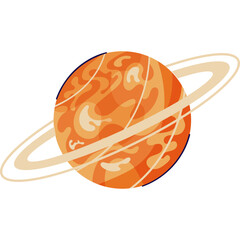 Flat Style Planet Vector Icons for Cosmic Exploration