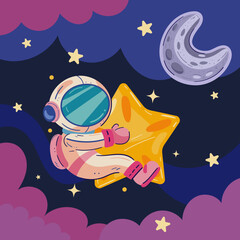 Fototapeta premium Flat Style Outer Space Vector Icons for Cosmic Adventures