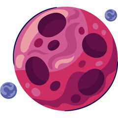Fototapeta premium Flat Colorful Planets Space Icon