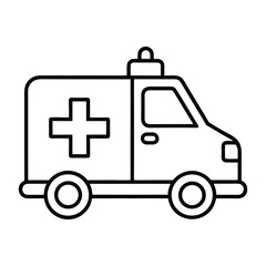 Ambulance vector line icon. 