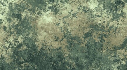 An abstract image showcasing a mottled texture reminiscent of aged stone or weathered metal, featuring a blend of muted greens, browns, and beige tones creating a distressed, antique aesthetic