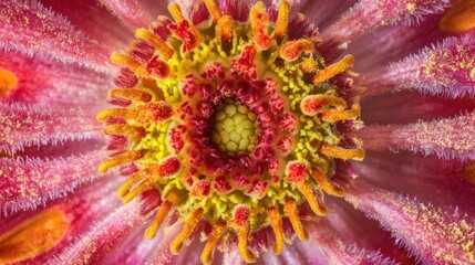 Close-up of a vibrant flower's center