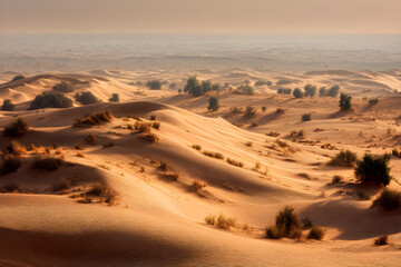 Eternal Waves of Solitude: The Timeless Symphony of Ever-Shifting Sands in an Majestic, and Infinite Desert Landscape