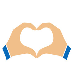 Two hands forming a heart shape. Silhouette of hands making heart hand gesture. heart icon with two hands