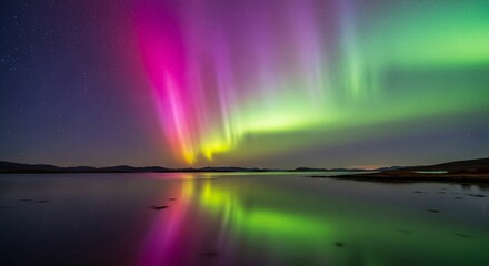 Reflected Aurora in Calm Arctic Waters 4K