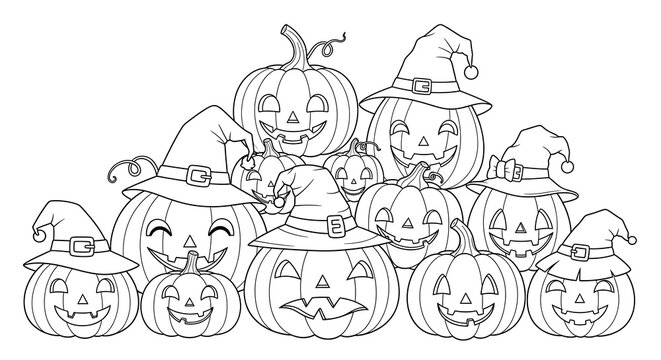 Happy Children Holding Hands:  Black and White Line Art Illustration for Human Rights Day - Powered by Adobe