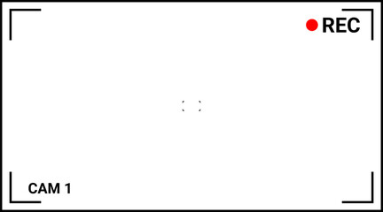 Recording indicator red dot video camera screen display CAM 1 REC status active filming production broadcast movie television filming progress