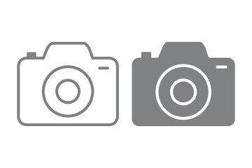 Camera icon set. photo camera in flat style symbol. photography camera line art signs, vector illustration. snapshot icon in filled, thin line, outline and stroke style for apps and website. EPS 10