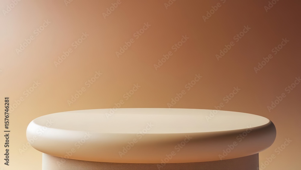 Poster minimalist round white platform against warm gradient background perfect for product display studio 