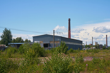 An abandoned factory now stands, surrounded entirely by thriving nature and greenery