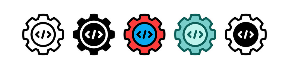 Obraz premium Code Setting multiple icon