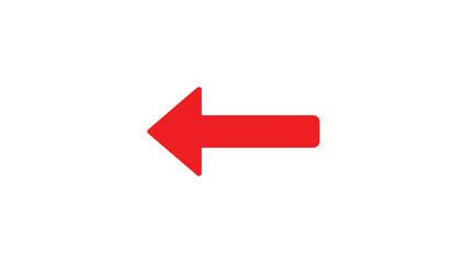 Red Arrow Left Vector Graphic, EPS Format, Directional Indicator