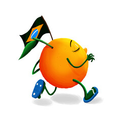 upset brazilian orange walking away after the US 50 percent Import Tax on Brazilian Products