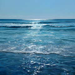 Fototapeta premium Eternal Blue: The Infinite Serenity and Power of the Vast Ocean Landscape