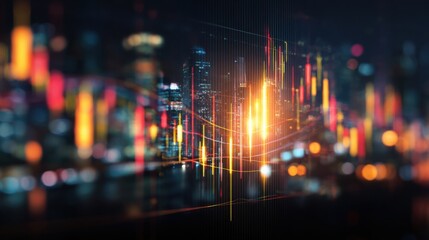 Obraz premium Global Digital Technology Business Finance Market Data Abstract Futuristic Modern